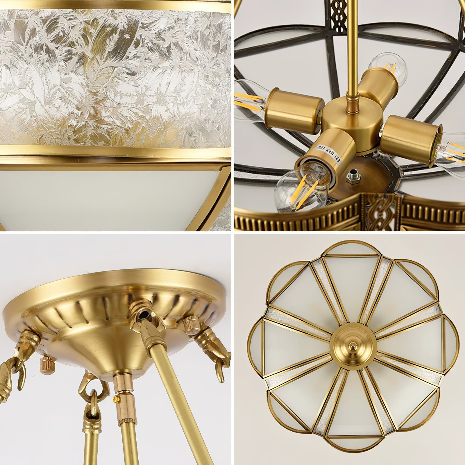 Floral Brass Ceiling Lamp - Blowlighting