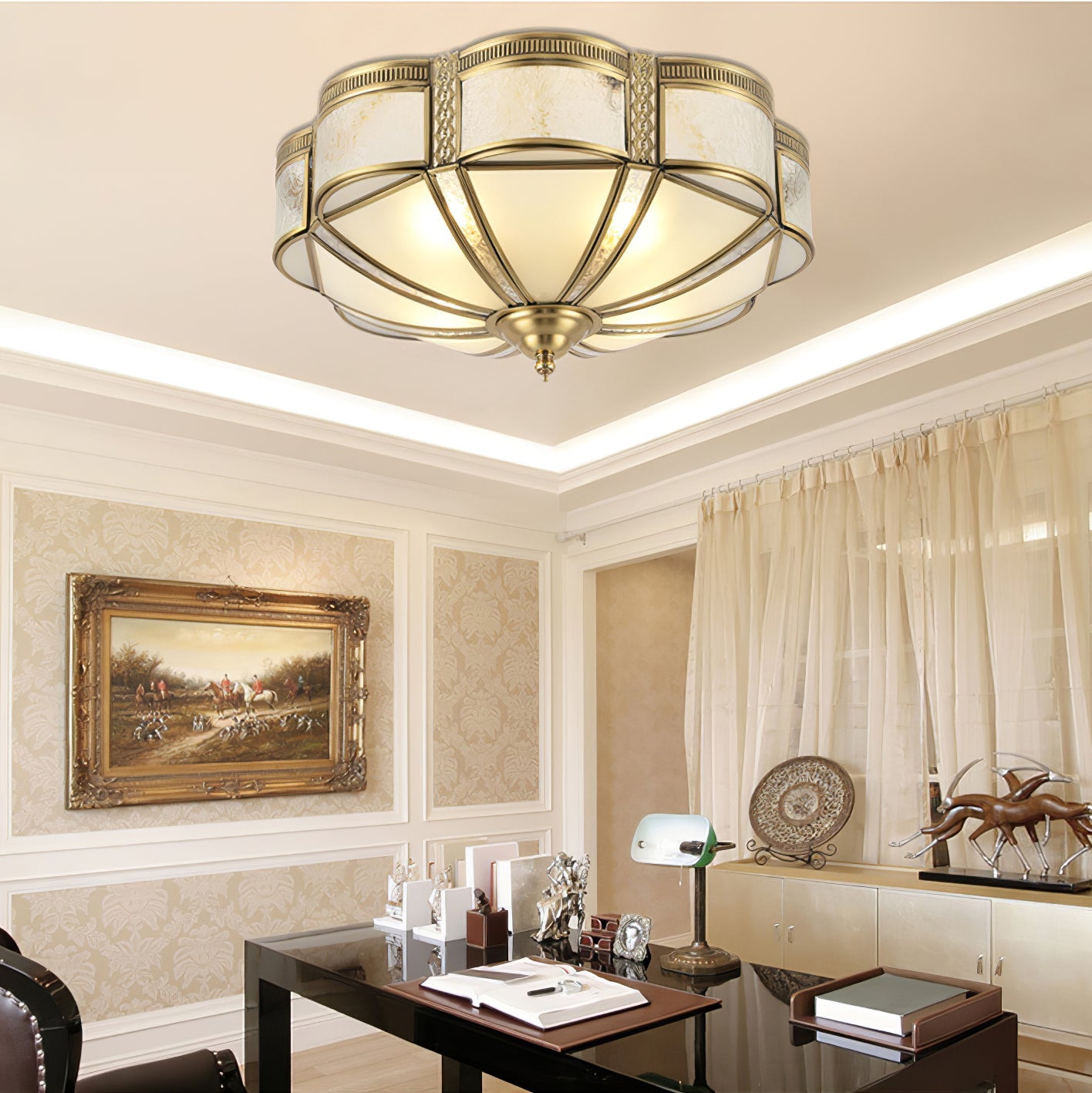 Floral Brass Ceiling Lamp - Blowlighting