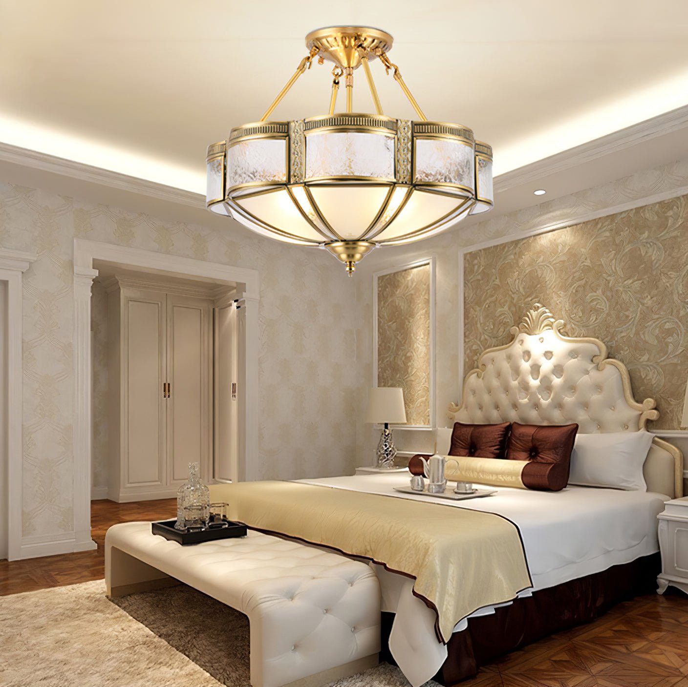 Floral Brass Ceiling Lamp - Blowlighting