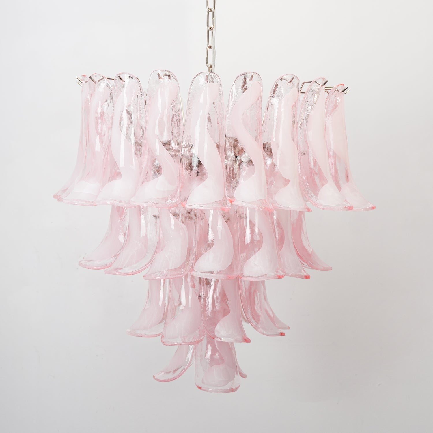 Aurora Chandelier Pink Murano Lily Petal Cascading Floral Classic - Blowlighting