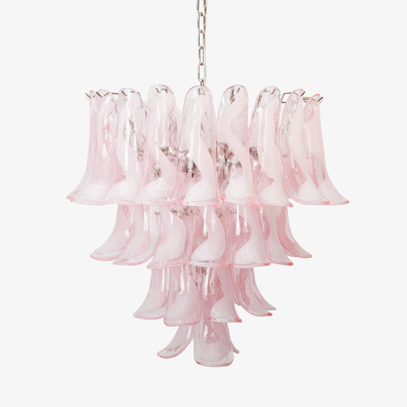 Aurora Chandelier Pink Murano Lily Petal Cascading Floral Classic - Blowlighting