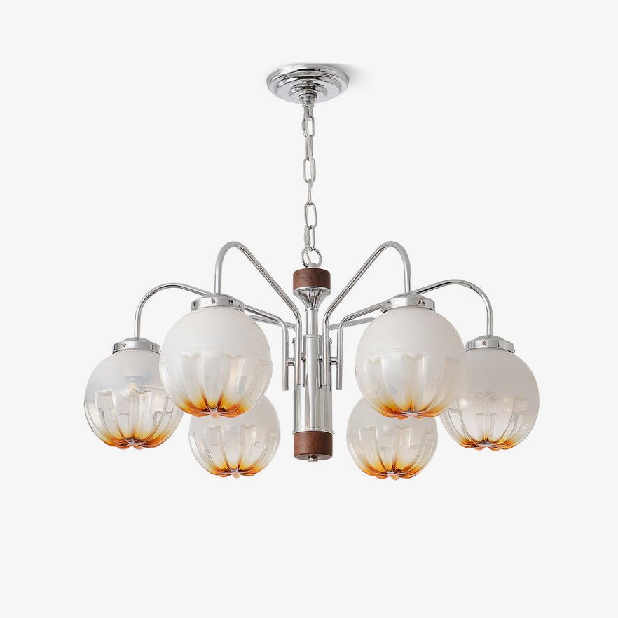 Ulliria Nordic Art Flower Walnut Glass Chandelier - Blowlighting