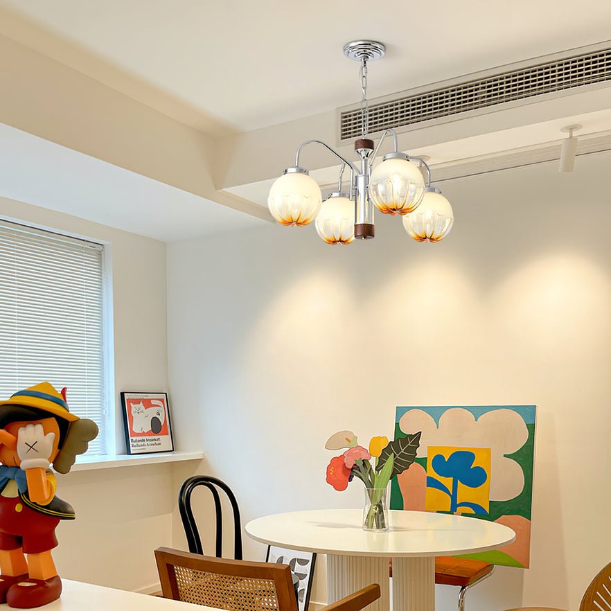 Ulliria Nordic Art Flower Walnut Glass Chandelier - Blowlighting