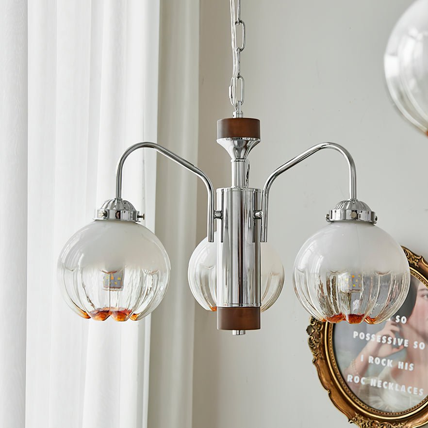 Ulliria Nordic Art Flower Walnut Glass Chandelier - Blowlighting