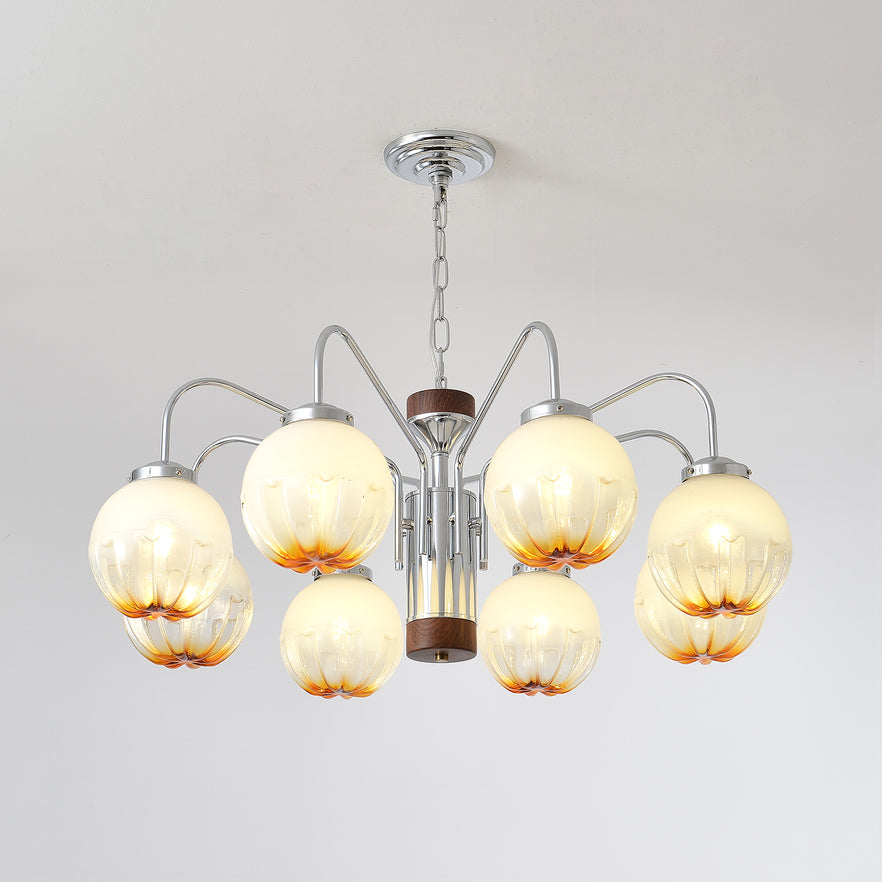 Ulliria Nordic Art Flower Walnut Glass Chandelier - Blowlighting