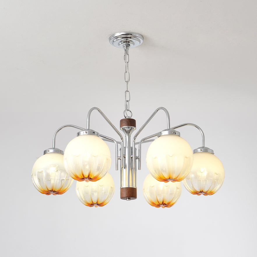 Ulliria Nordic Art Flower Walnut Glass Chandelier - Blowlighting