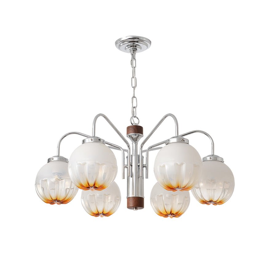 Ulliria Nordic Art Flower Walnut Glass Chandelier - Blowlighting