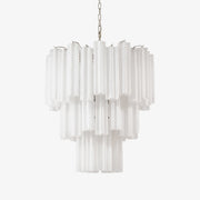 Aurora Chandelier Frosted Glass Tubes Layered Minimalist - Blowlighting