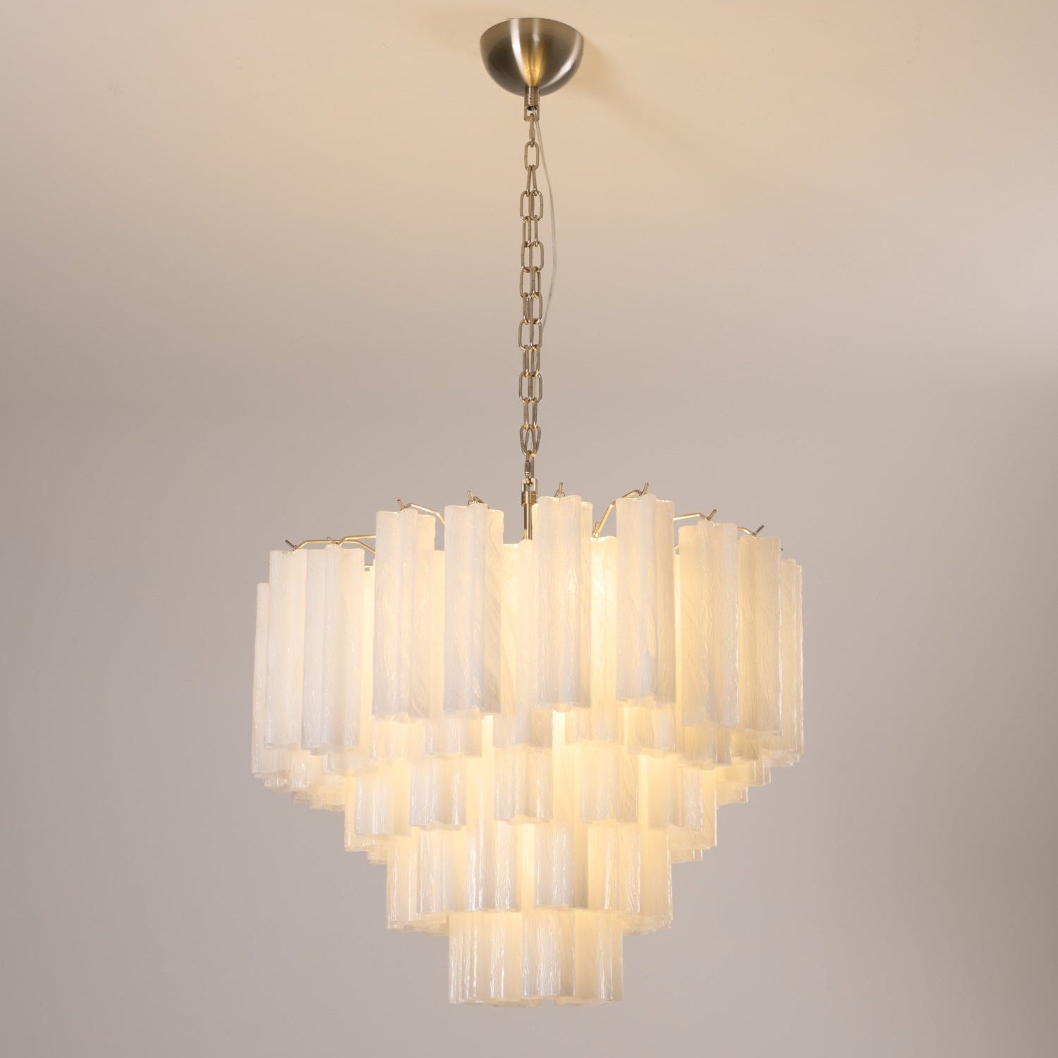 Aurora Chandelier Frosted Murano Glass Tiered Cascade - Blowlighting
