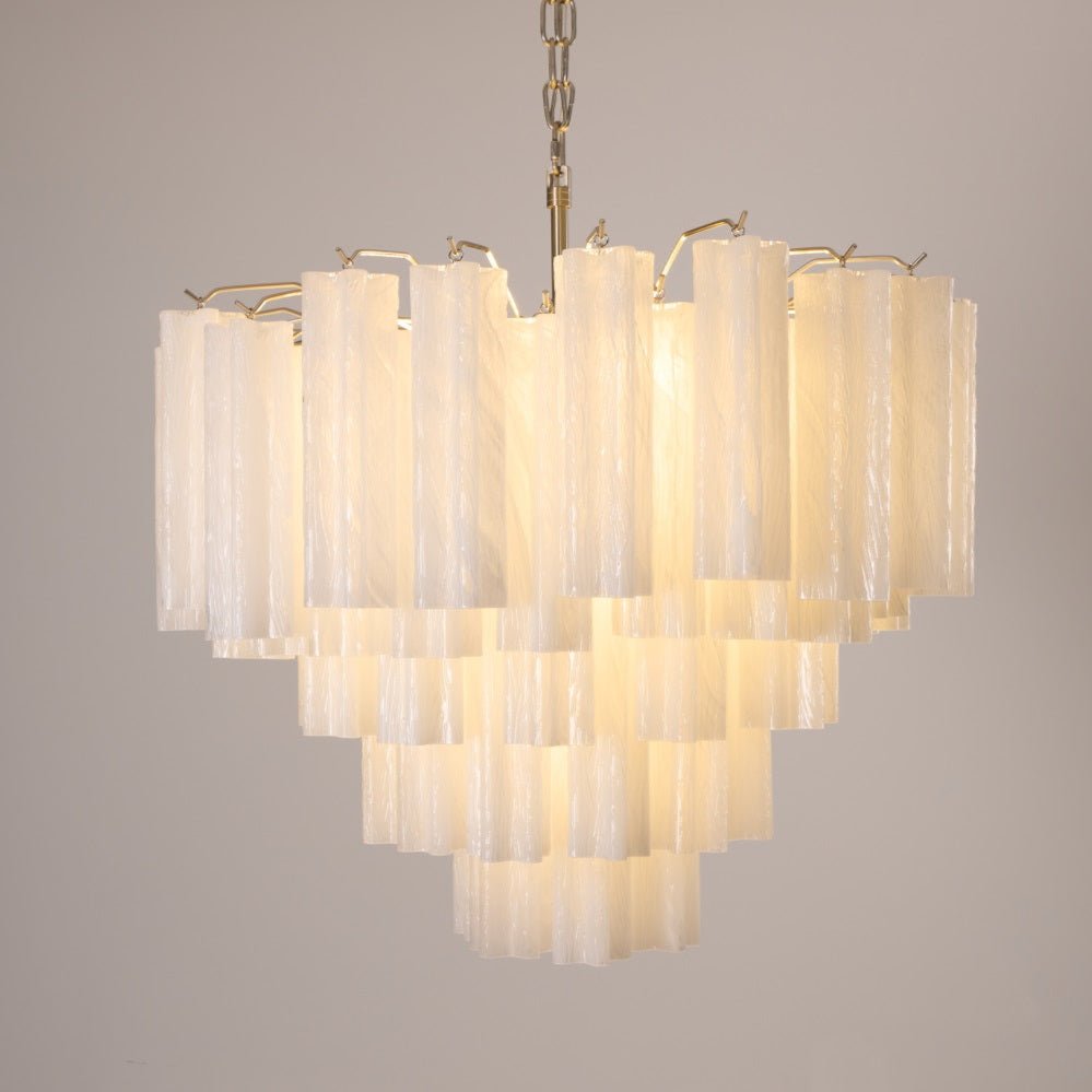 Aurora Chandelier Frosted Murano Glass Tiered Cascade - Blowlighting