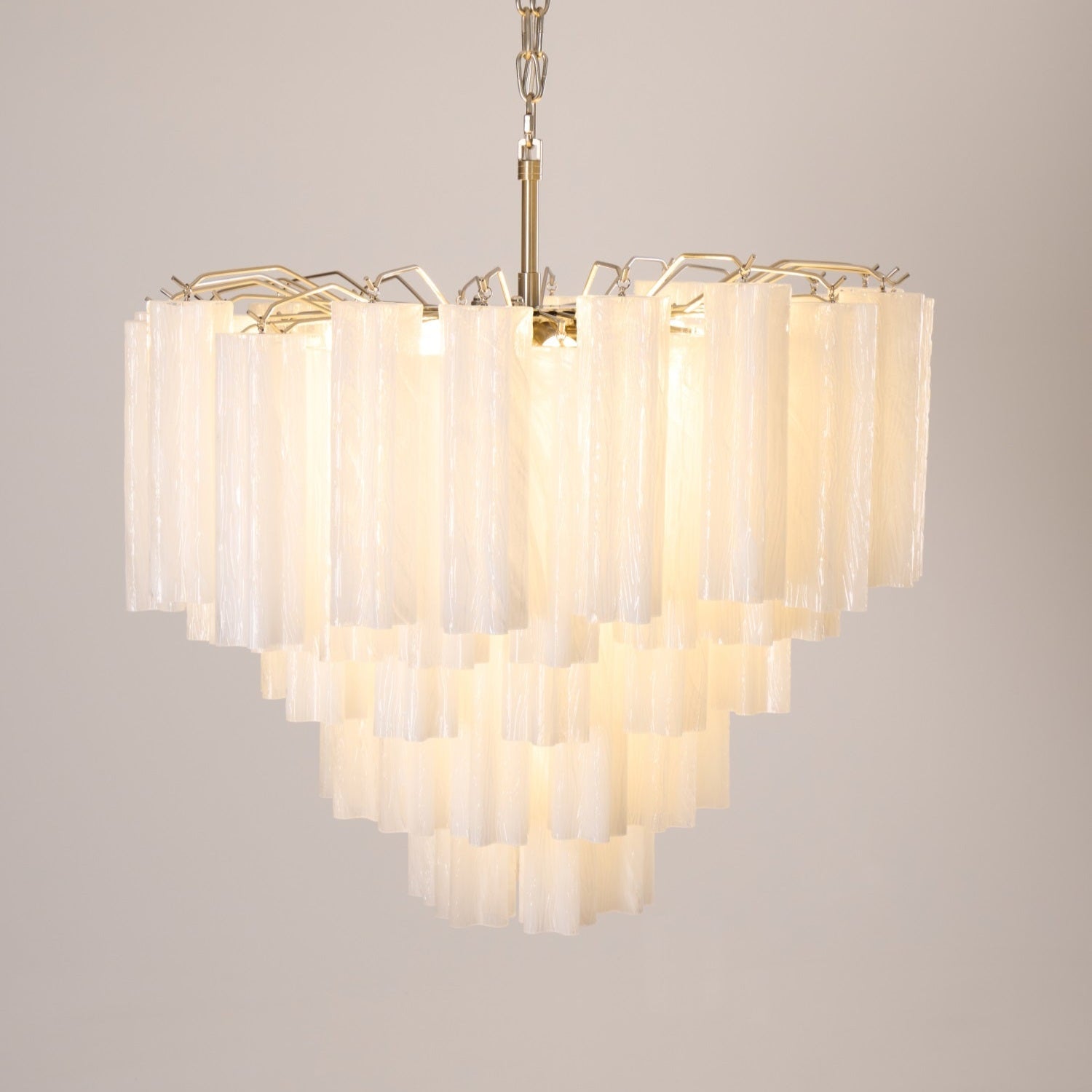 Aurora Chandelier Frosted Murano Glass Tiered Cascade - Blowlighting