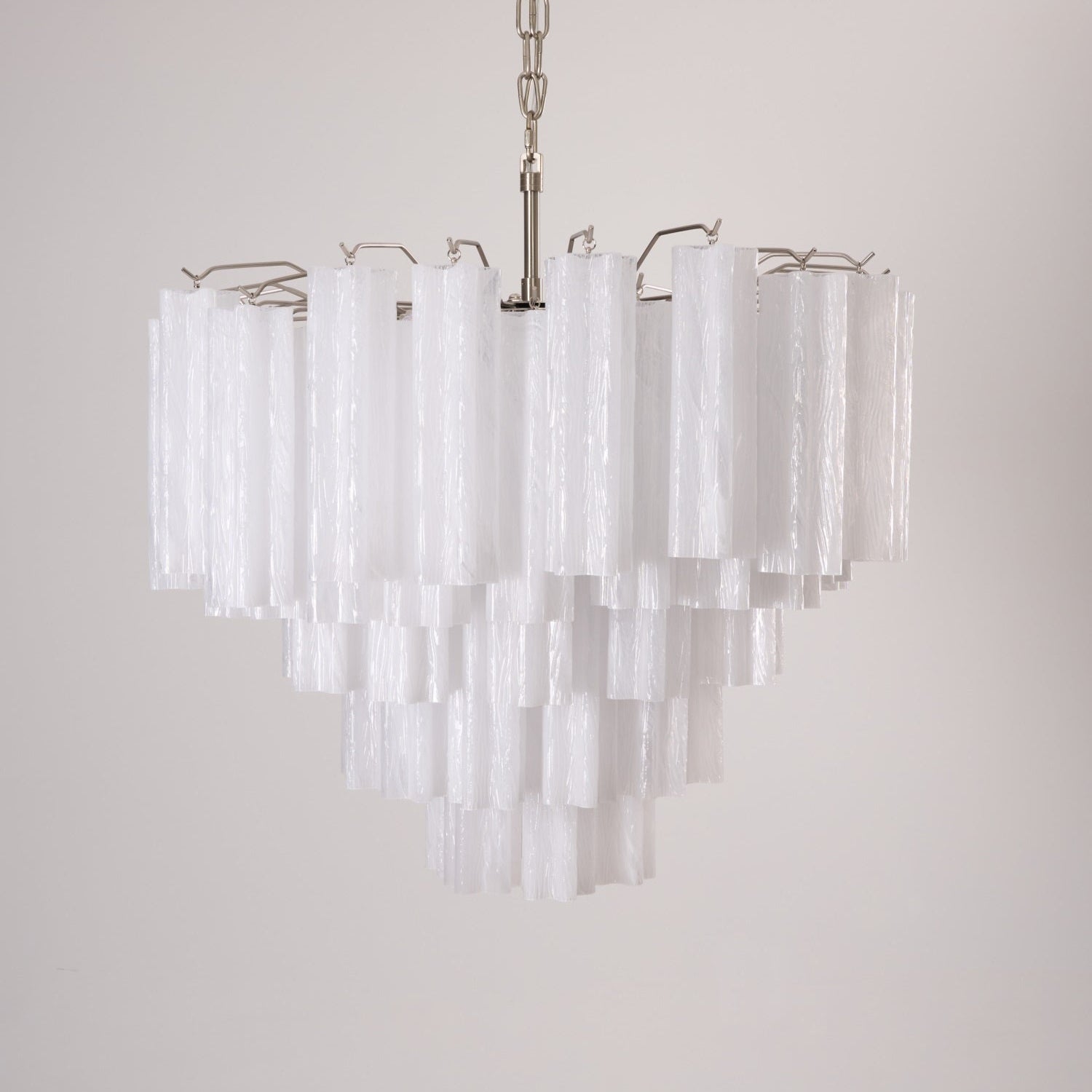 Aurora Chandelier Frosted Murano Glass Tiered Cascade - Blowlighting
