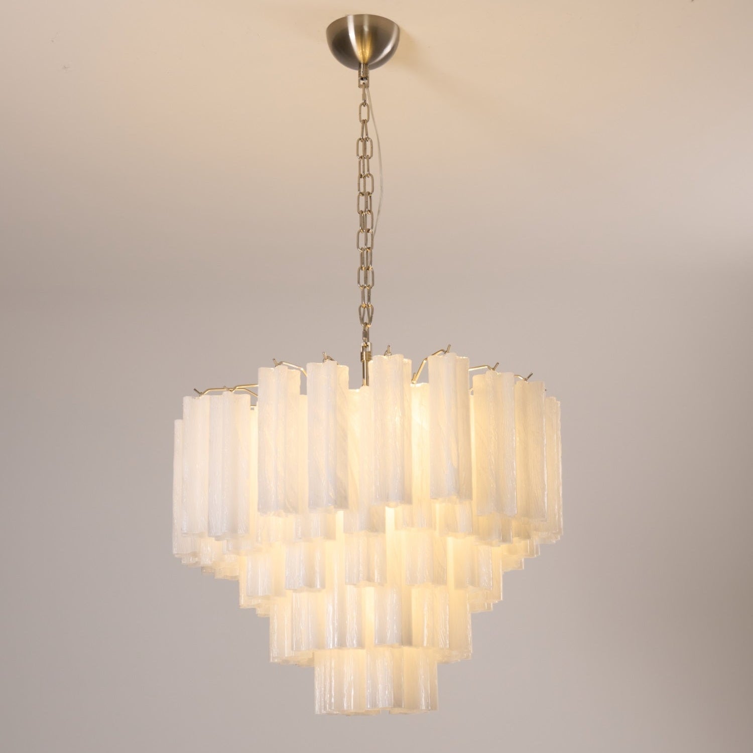 Aurora Chandelier Frosted Murano Glass Tiered Cascade - Blowlighting