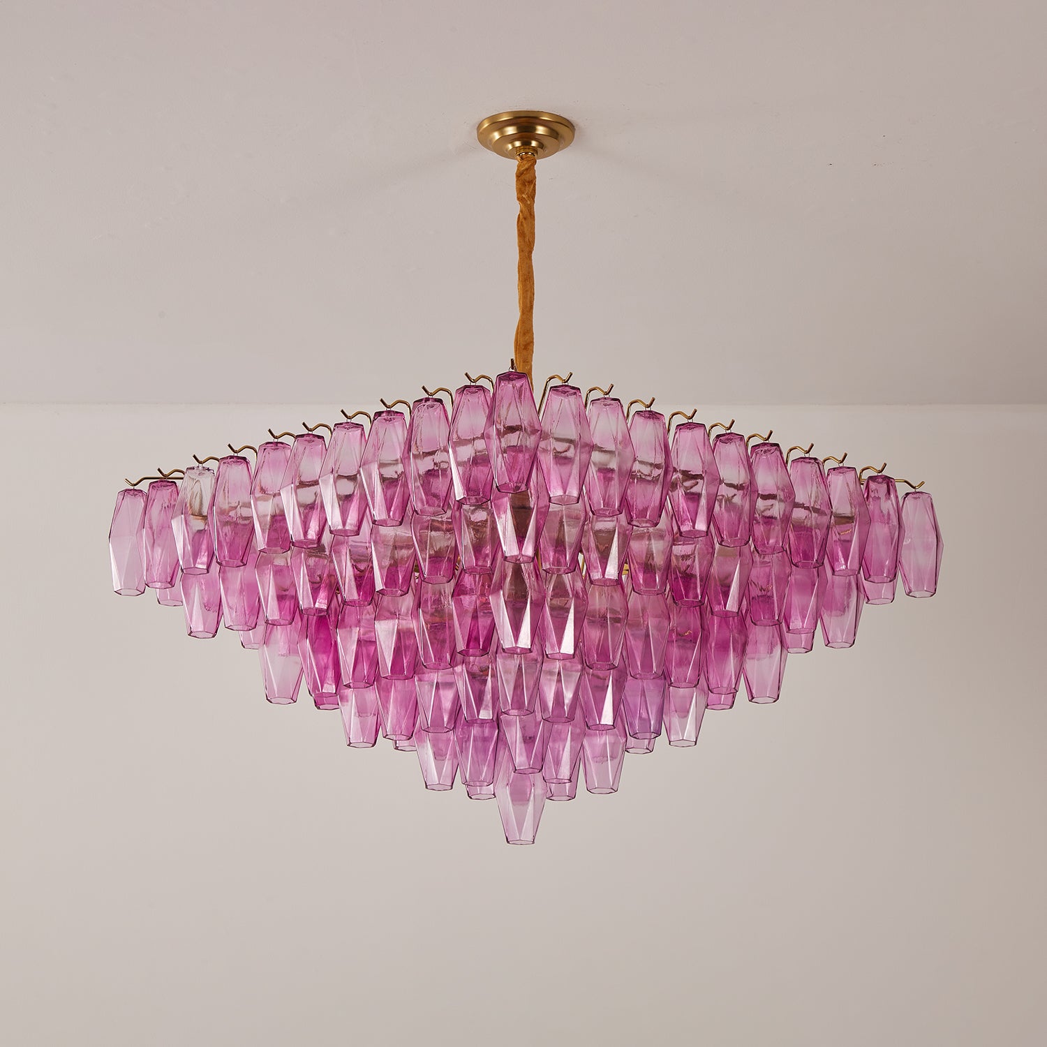 Aurora Chandelier Fuchsia Prism Inverted Pyramid - Blowlighting