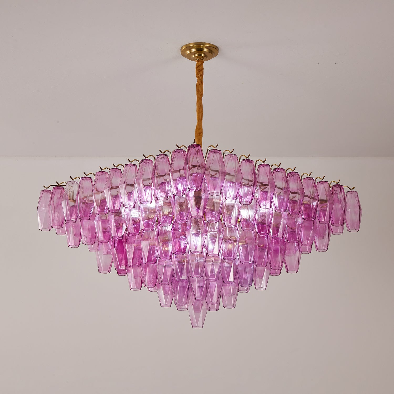 Aurora Chandelier Fuchsia Prism Inverted Pyramid - Blowlighting
