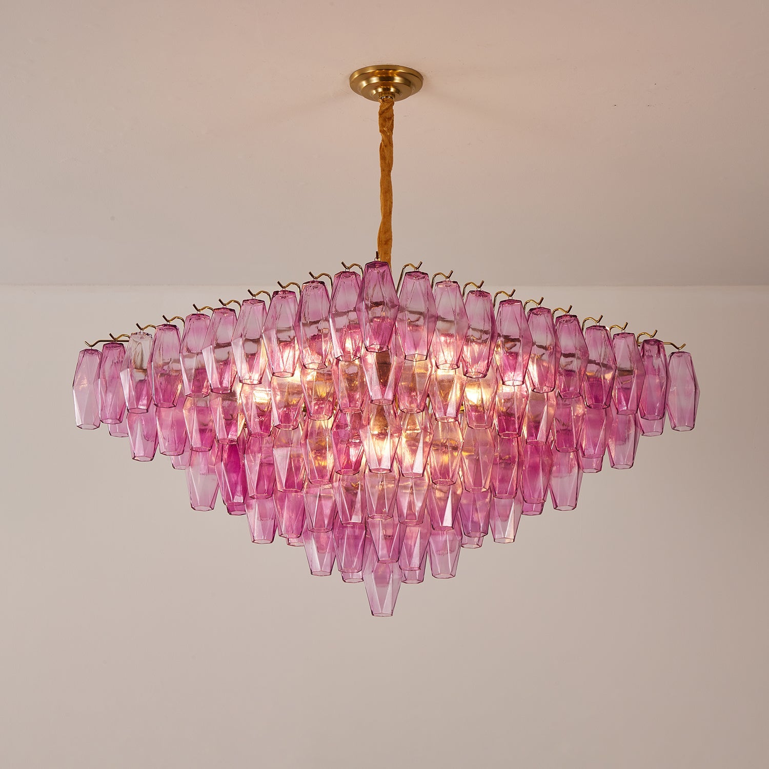 Aurora Chandelier Fuchsia Prism Inverted Pyramid - Blowlighting
