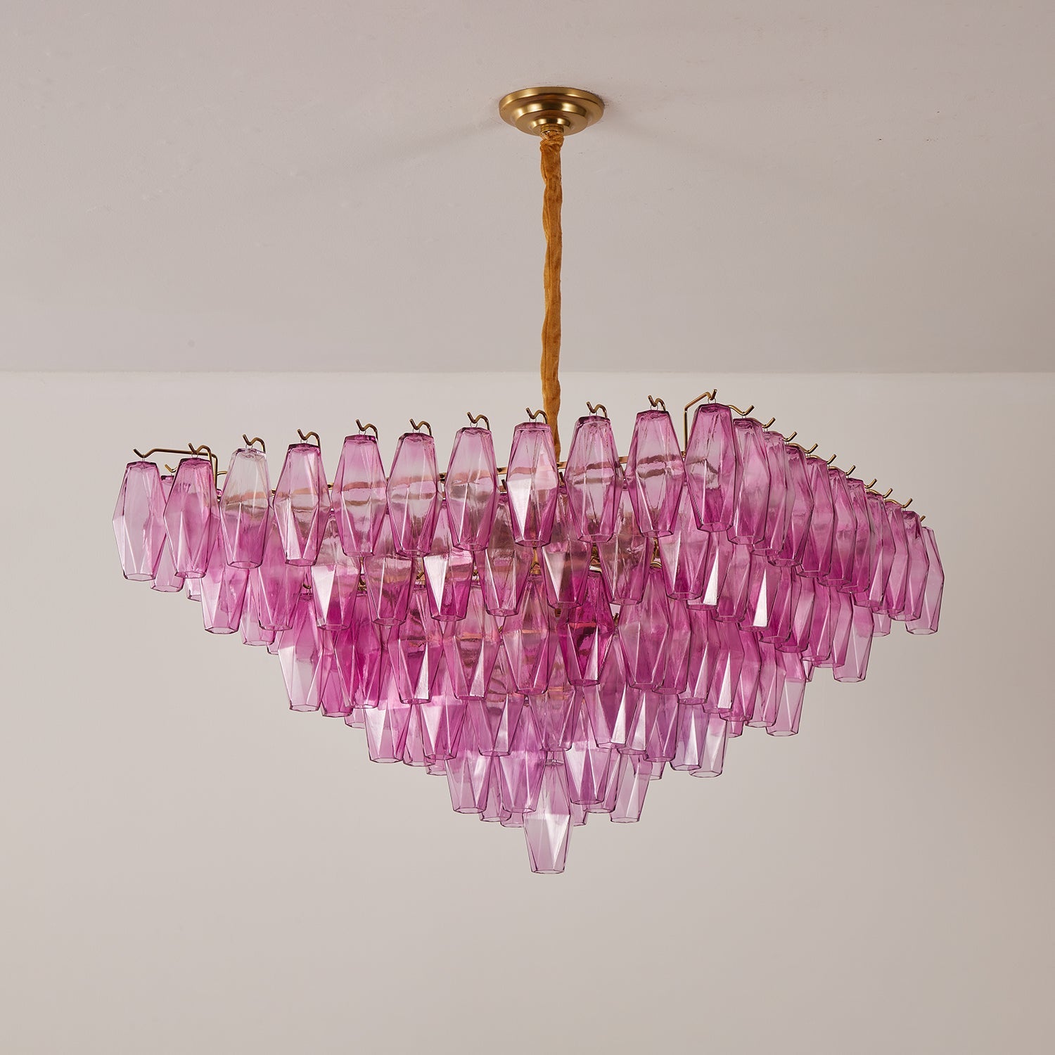 Aurora Chandelier Fuchsia Prism Inverted Pyramid - Blowlighting