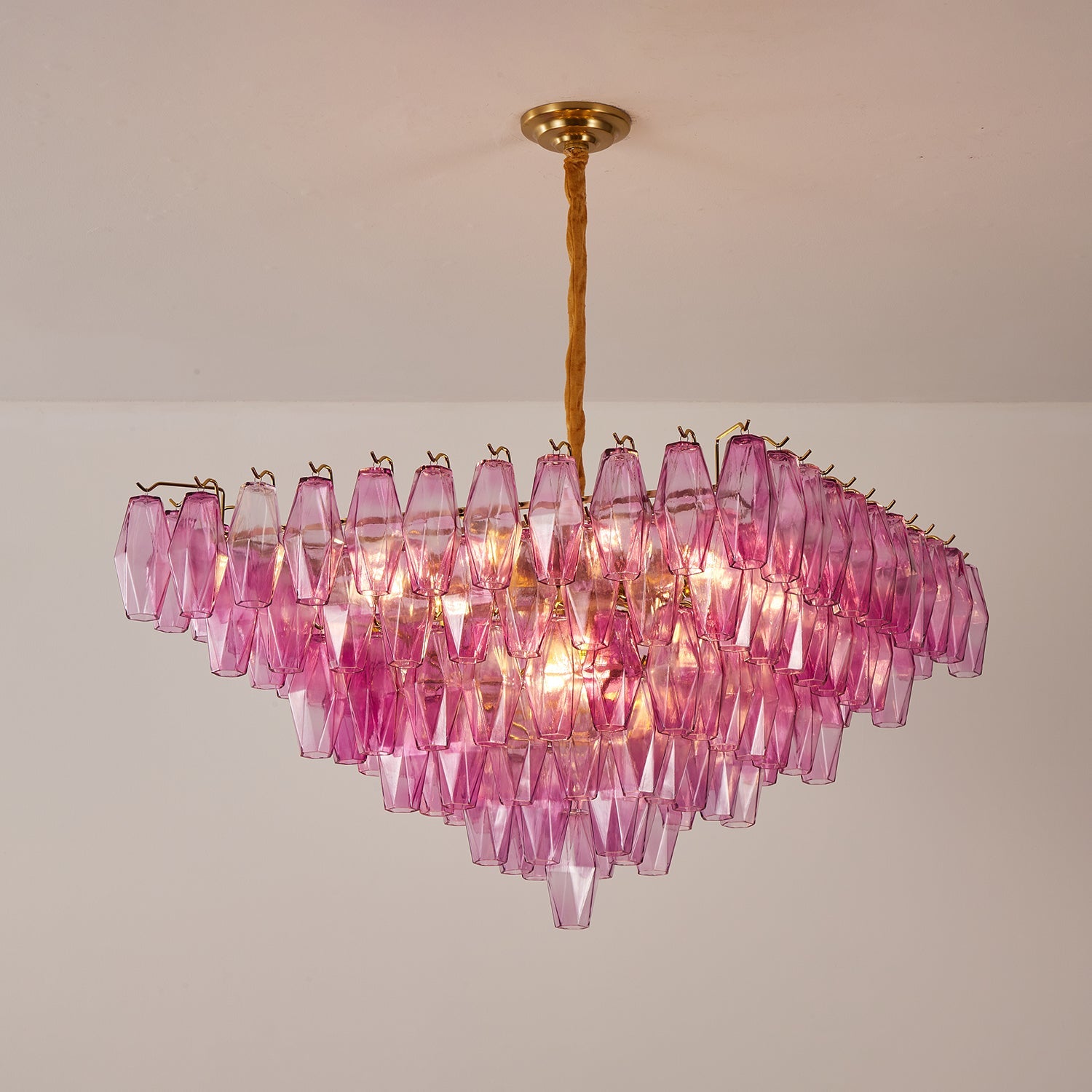 Aurora Chandelier Fuchsia Prism Inverted Pyramid - Blowlighting