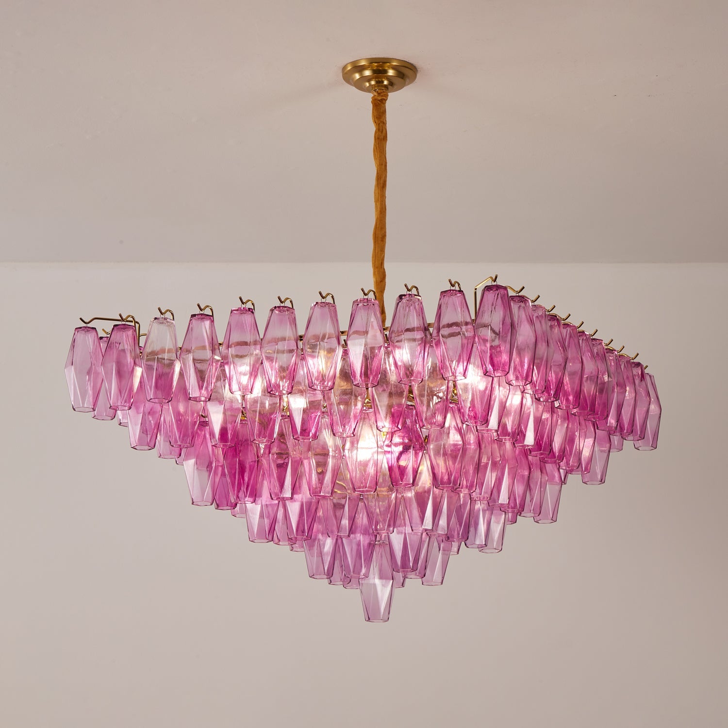 Aurora Chandelier Fuchsia Prism Inverted Pyramid - Blowlighting