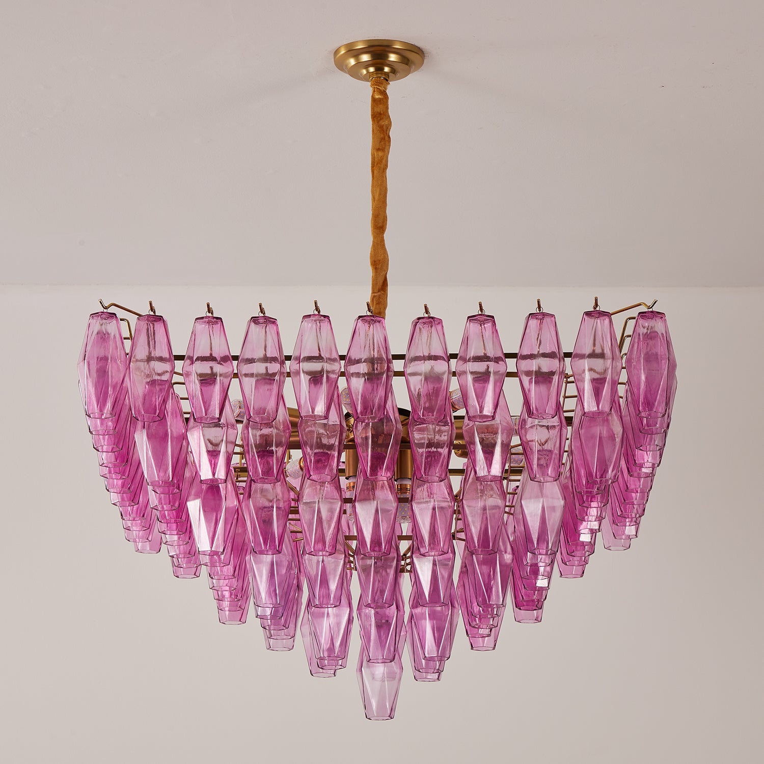 Aurora Chandelier Fuchsia Prism Inverted Pyramid - Blowlighting