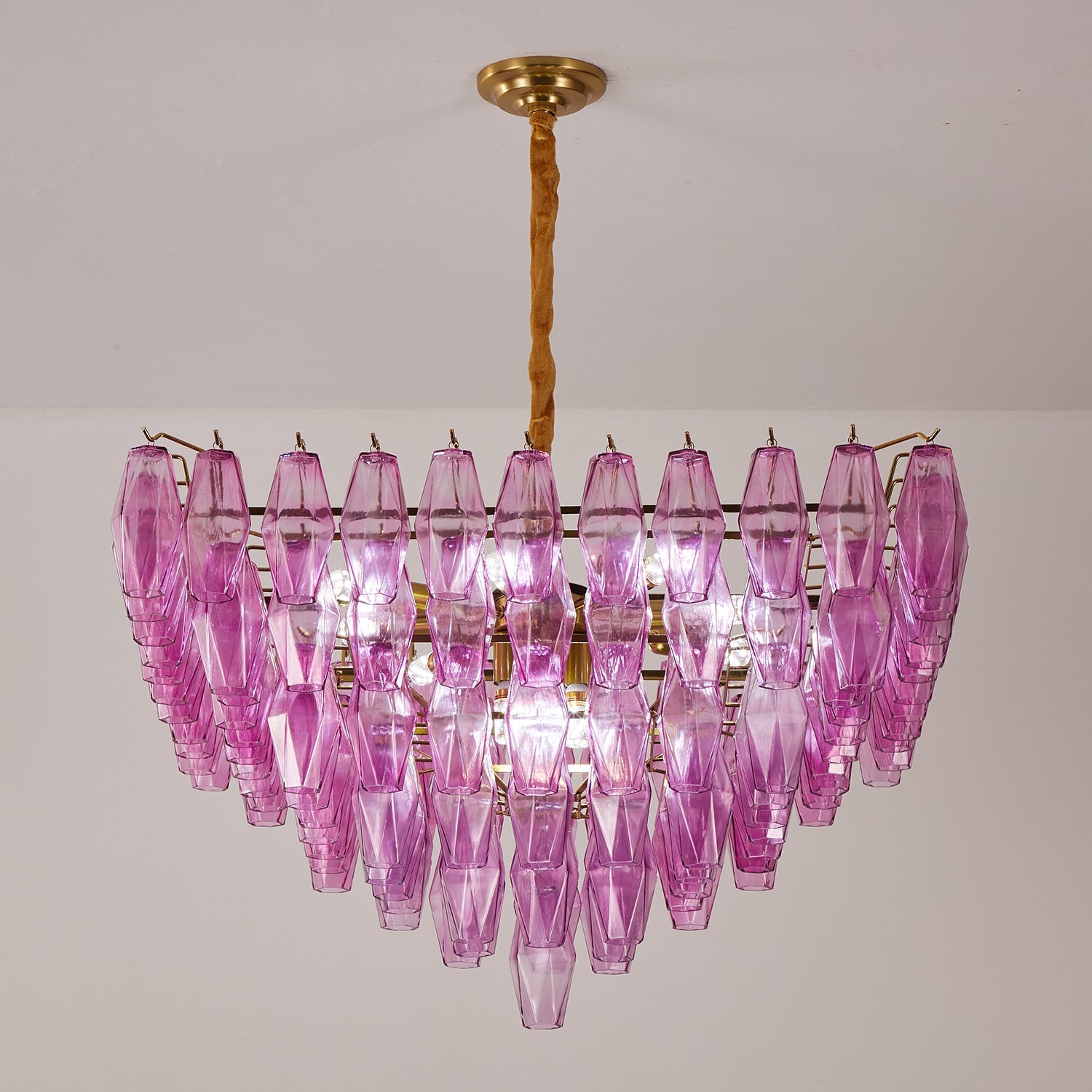 Aurora Chandelier Fuchsia Prism Inverted Pyramid - Blowlighting