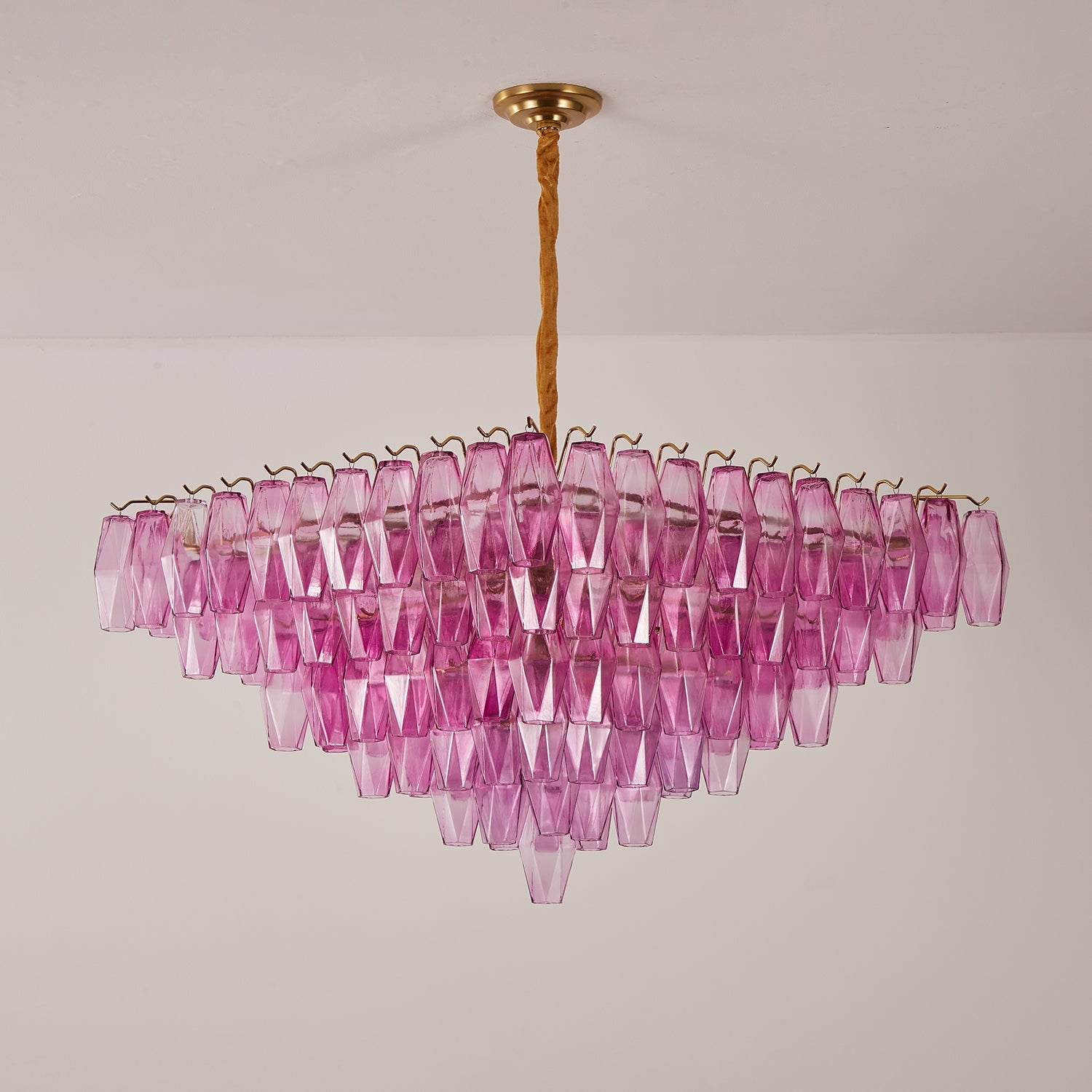 Aurora Chandelier Fuchsia Prism Inverted Pyramid - Blowlighting