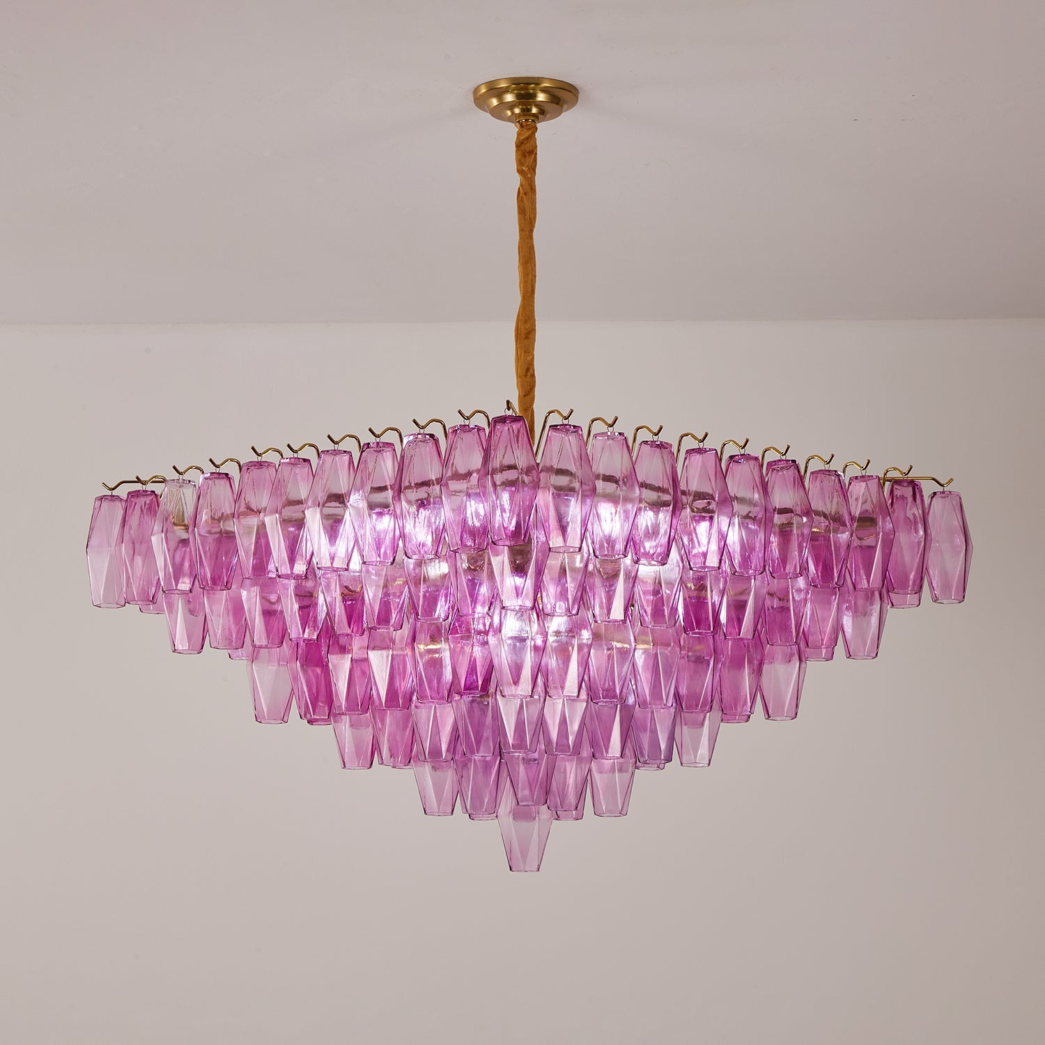 Aurora Chandelier Fuchsia Prism Inverted Pyramid - Blowlighting