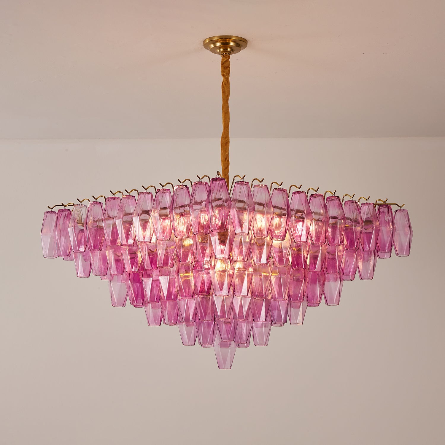 Aurora Chandelier Fuchsia Prism Inverted Pyramid - Blowlighting