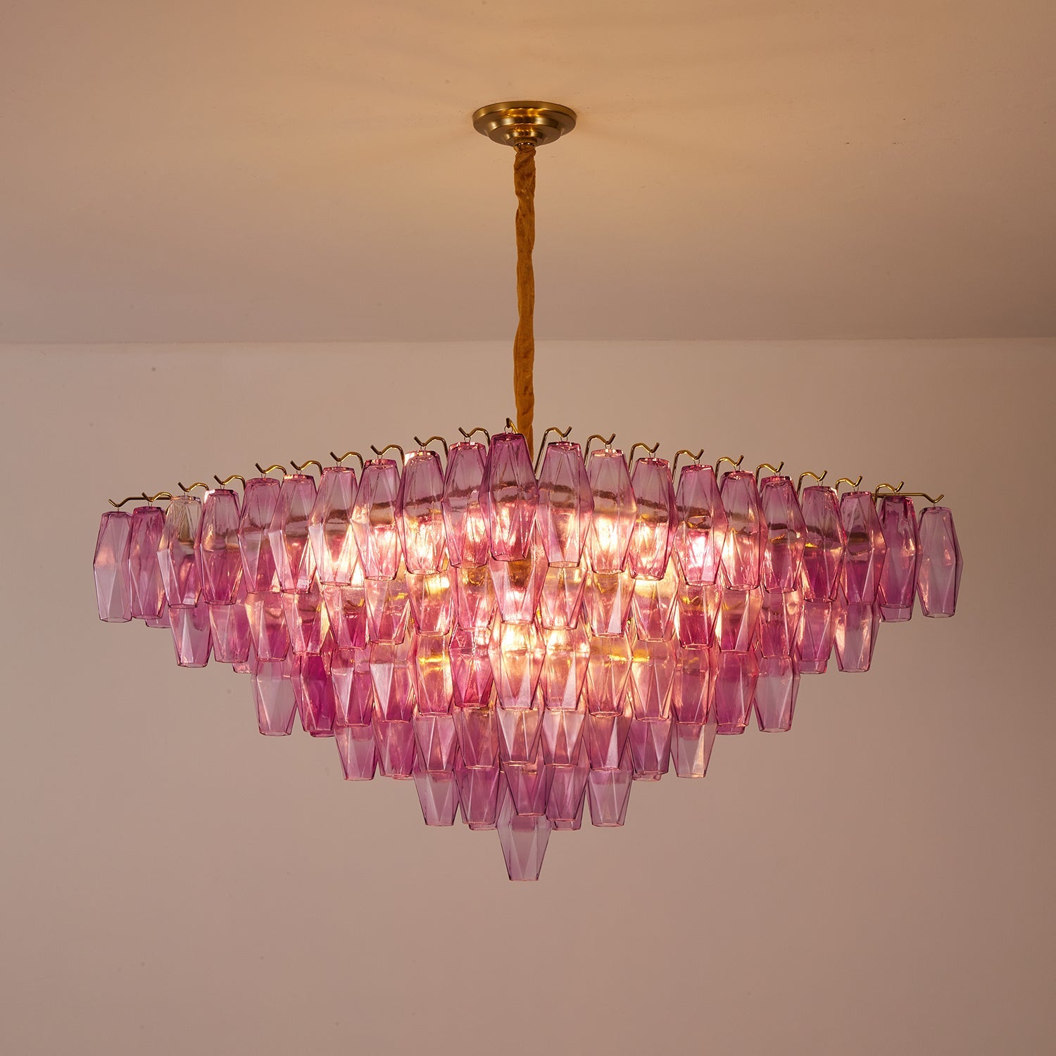 Aurora Chandelier Fuchsia Prism Inverted Pyramid - Blowlighting