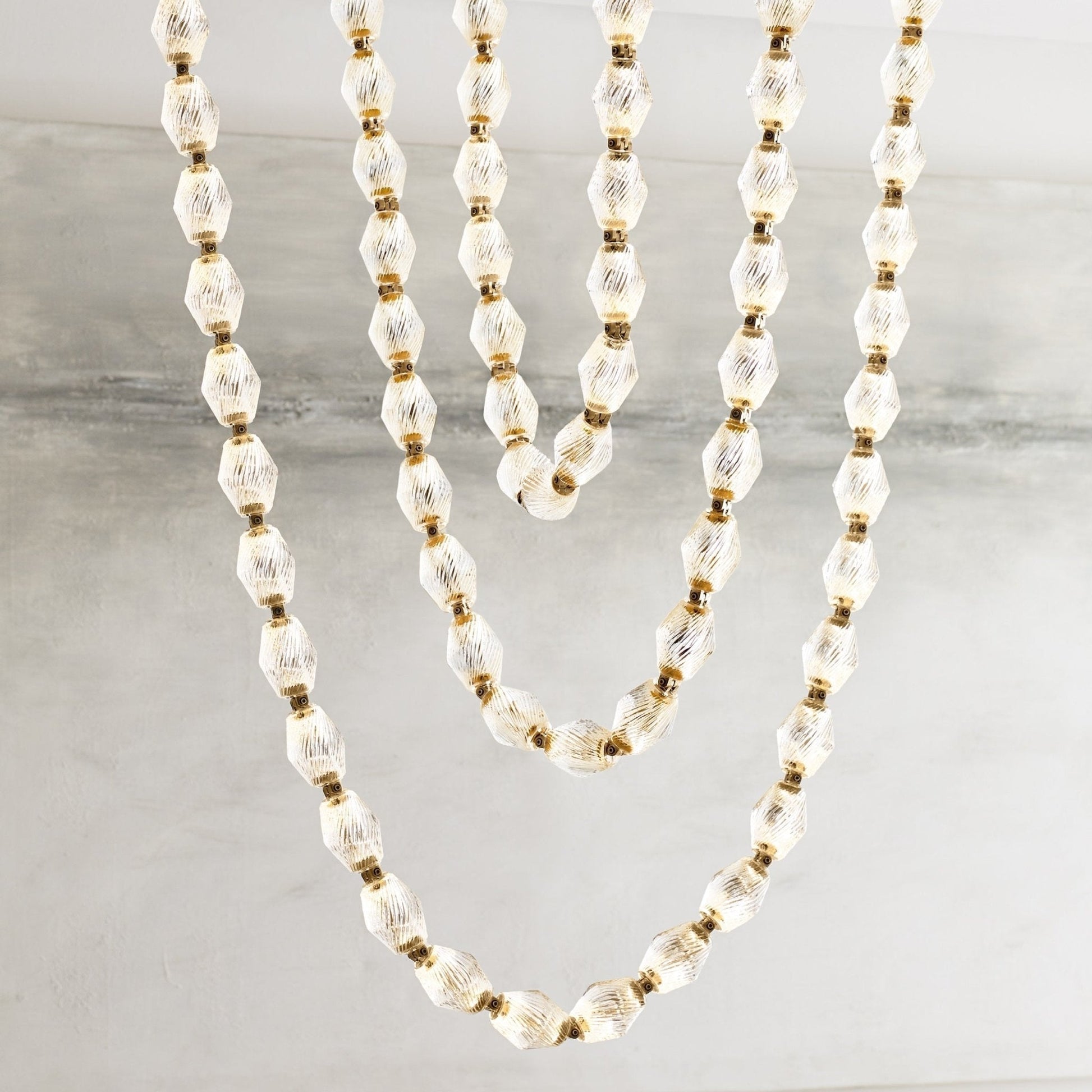 Pearlene Beaded Metal Chandelier - Blowlighting