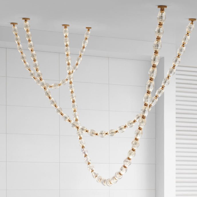 Pearlene Beaded Metal Chandelier - Blowlighting