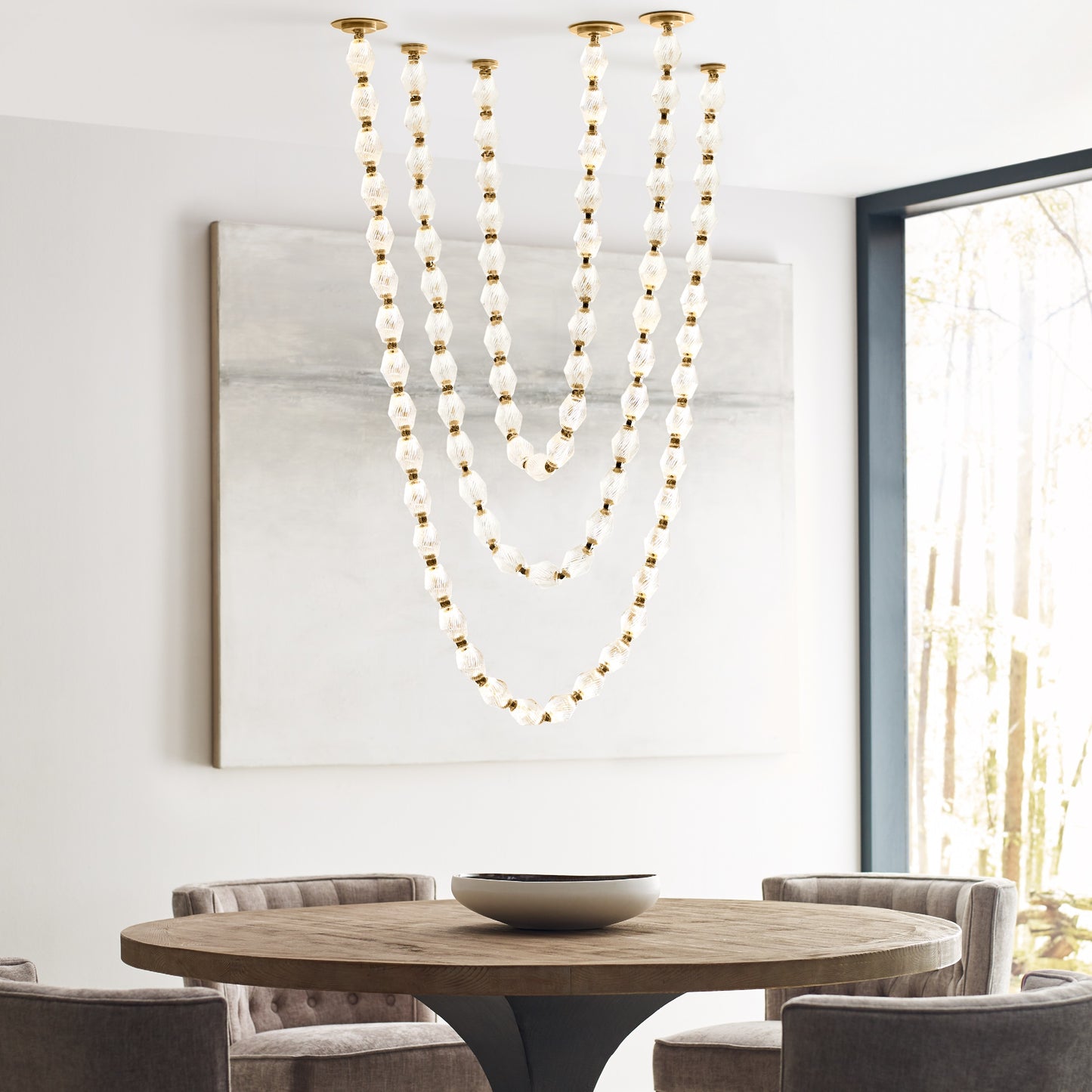 Pearlene Beaded Metal Chandelier - Blowlighting