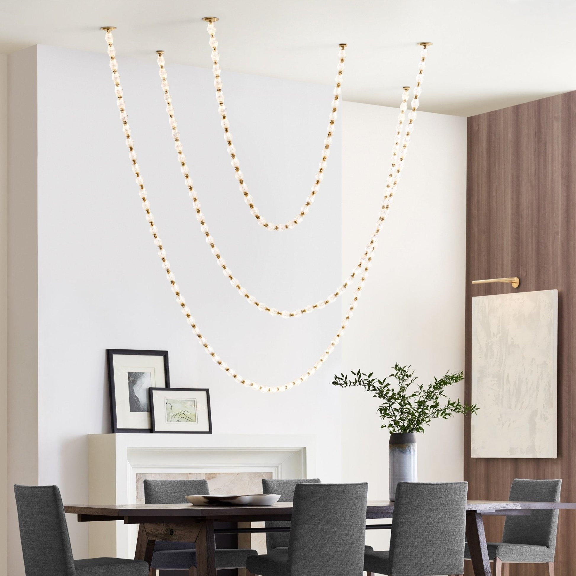 Pearlene Beaded Metal Chandelier - Blowlighting