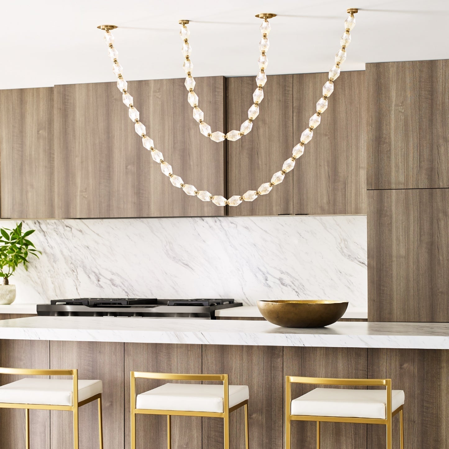 Pearlene Beaded Metal Chandelier - Blowlighting
