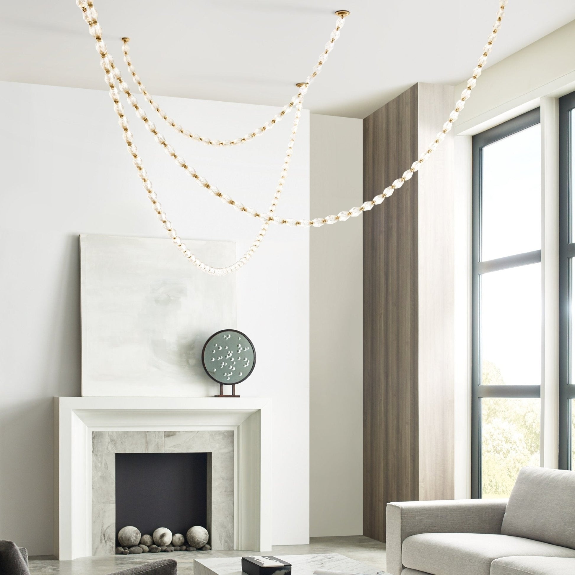 Pearlene Beaded Metal Chandelier - Blowlighting