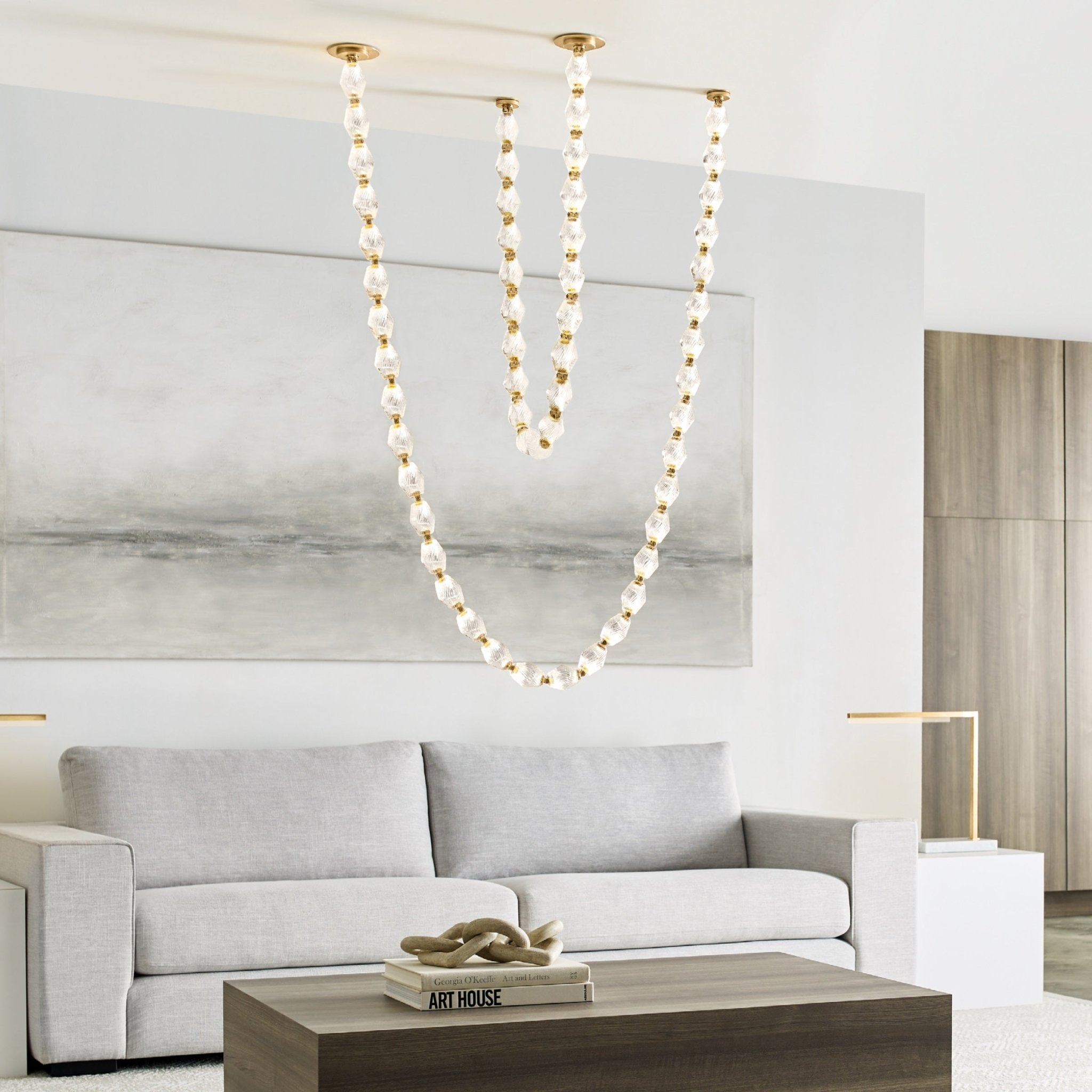 Pearlene Beaded Metal Chandelier - Blowlighting