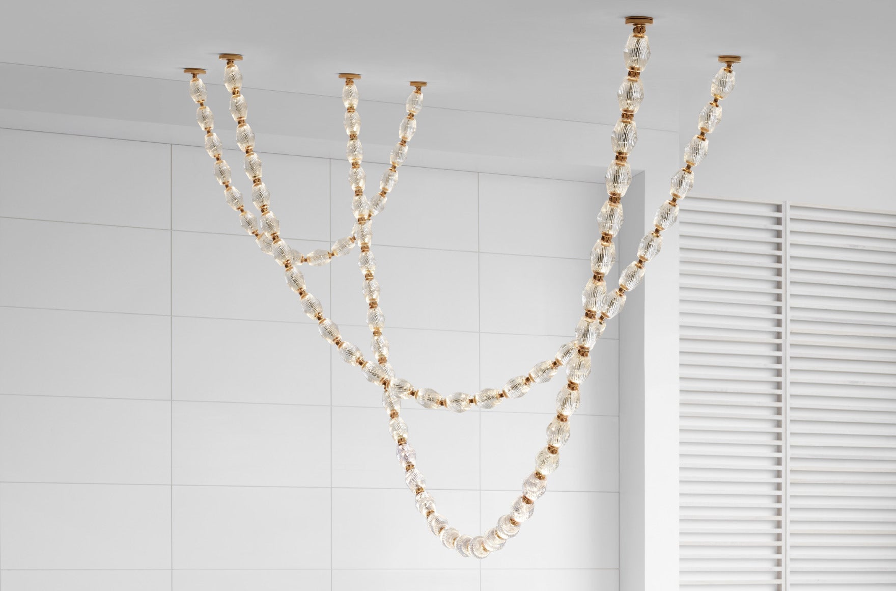 Pearlene Beaded Metal Chandelier - Blowlighting