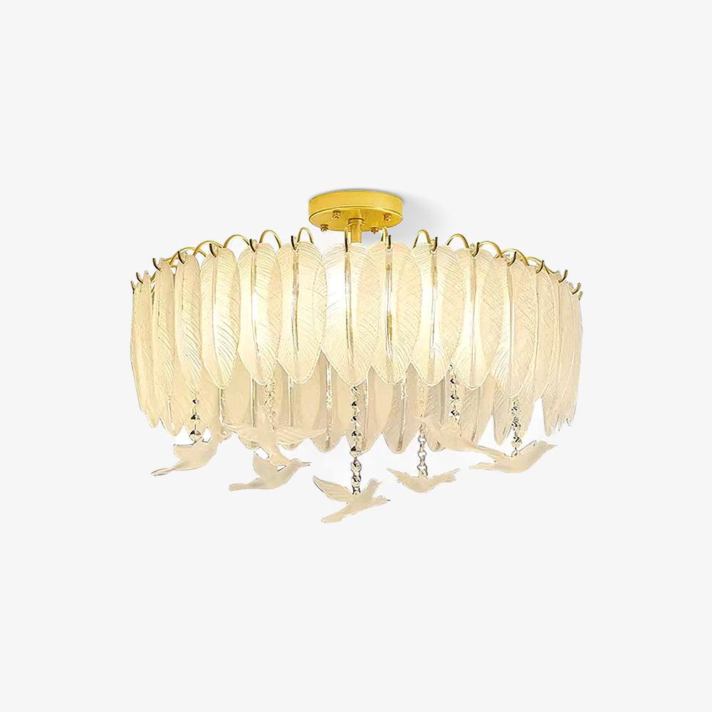 Glass Feather Ceiling Light - Blowlighting