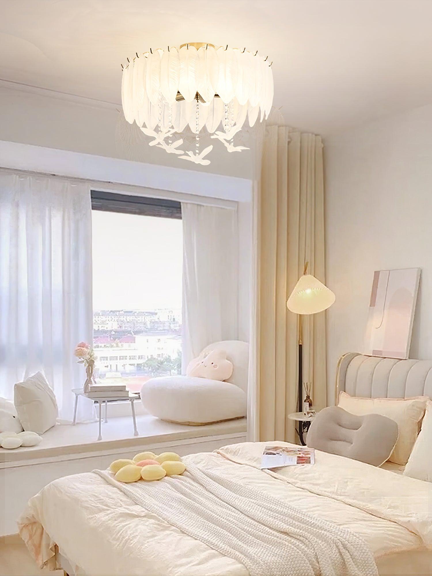 Glass Feather Ceiling Light - Blowlighting