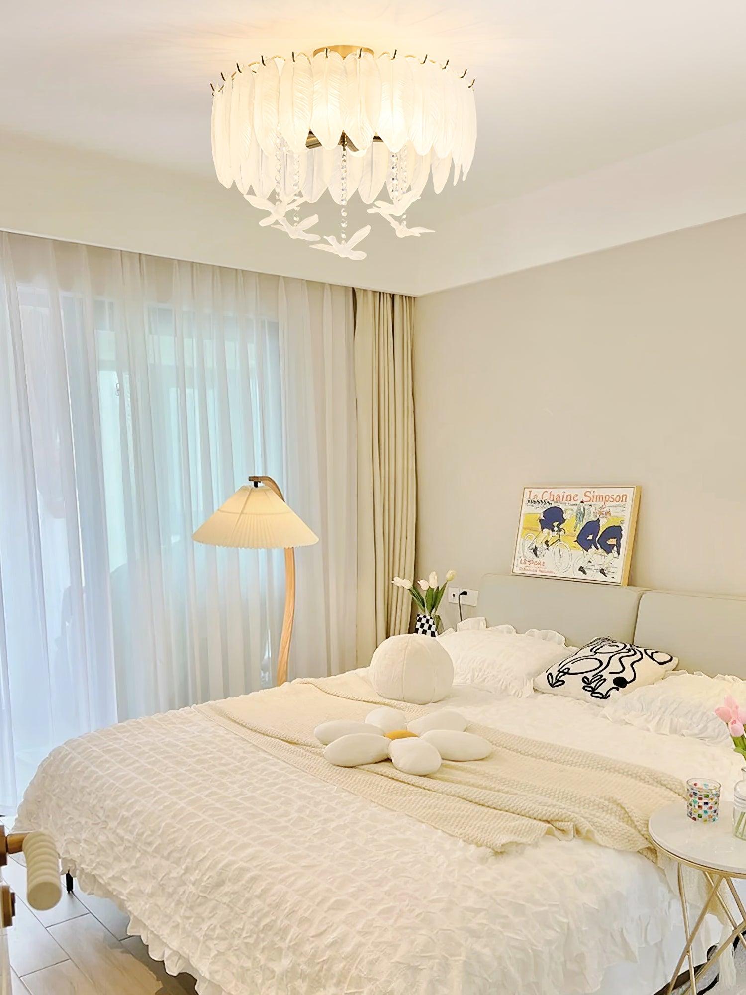 Glass Feather Ceiling Light - Blowlighting