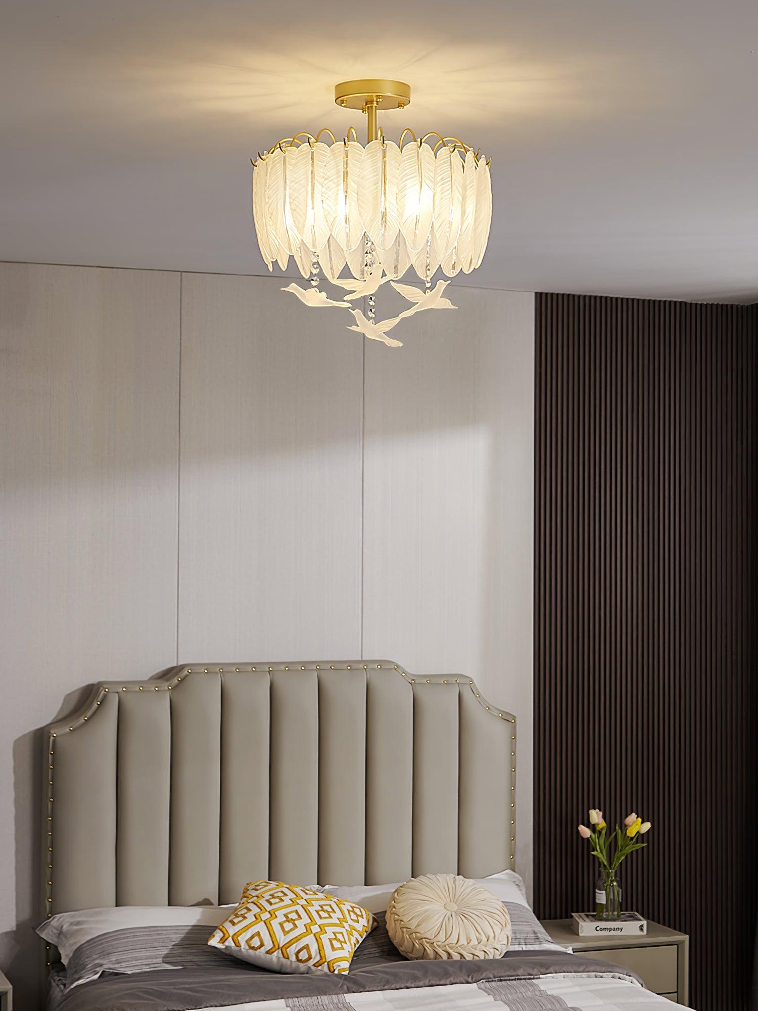 Glass Feather Ceiling Light - Blowlighting