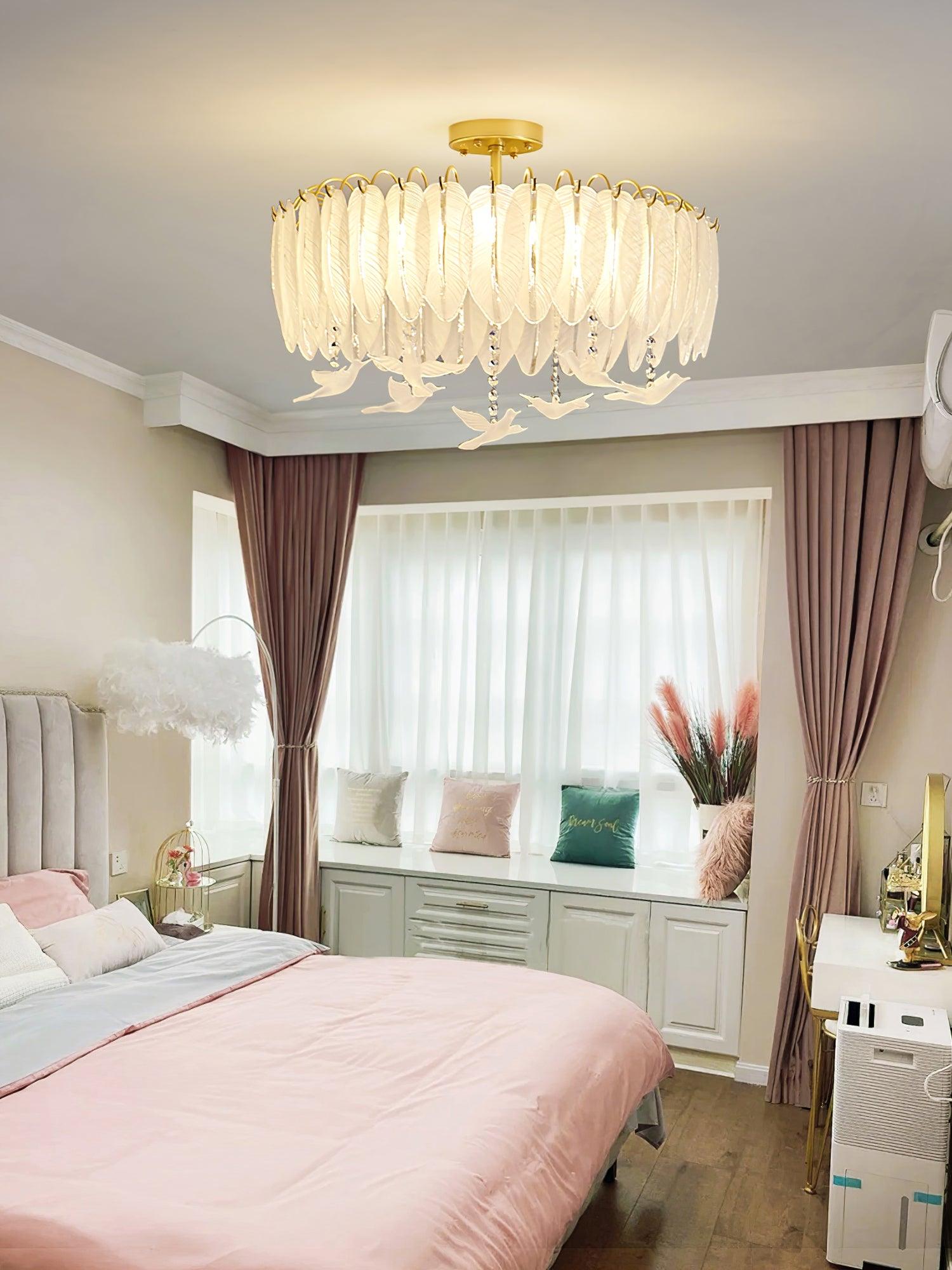 Glass Feather Ceiling Light - Blowlighting