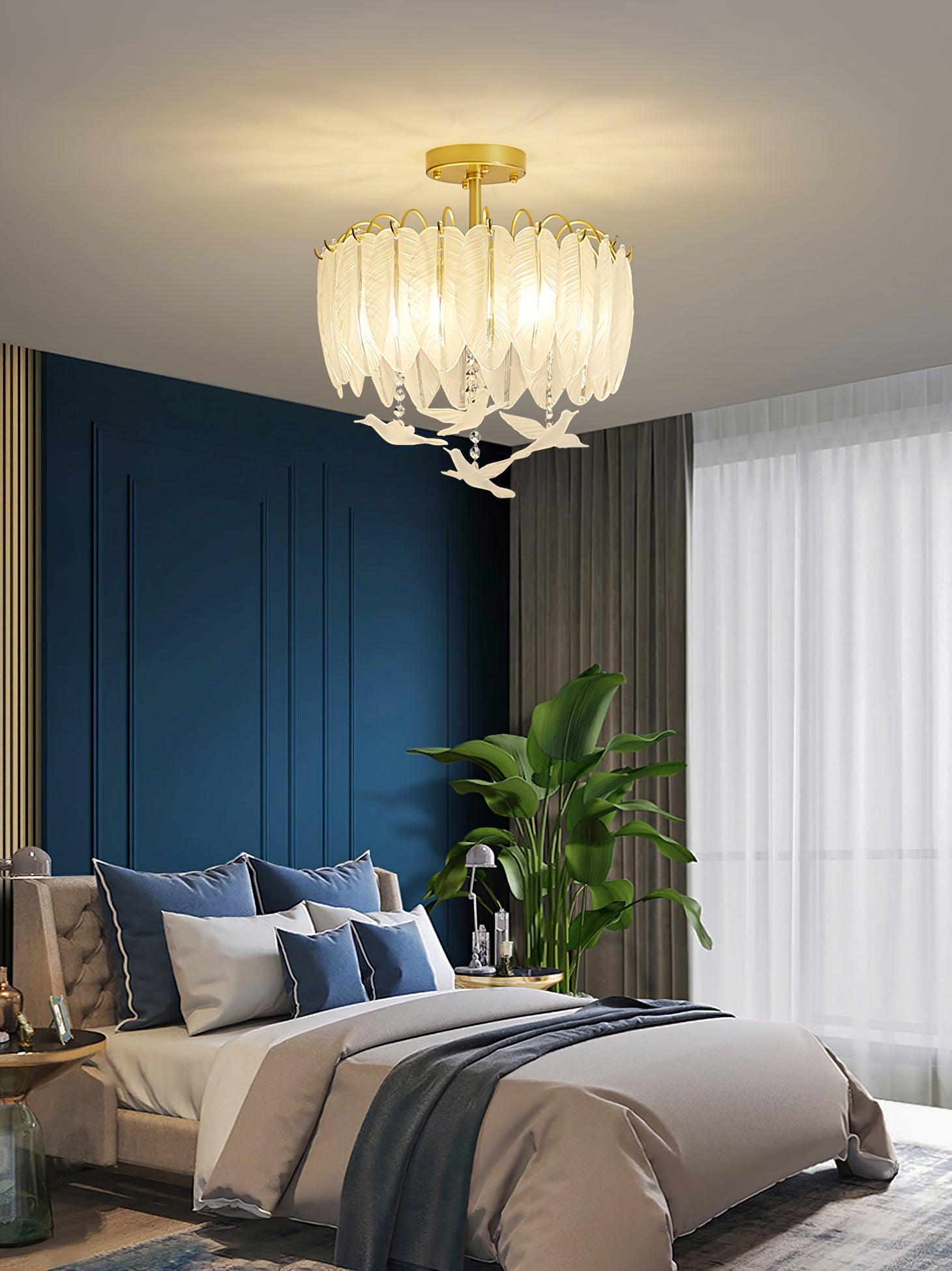 Glass Feather Ceiling Light - Blowlighting