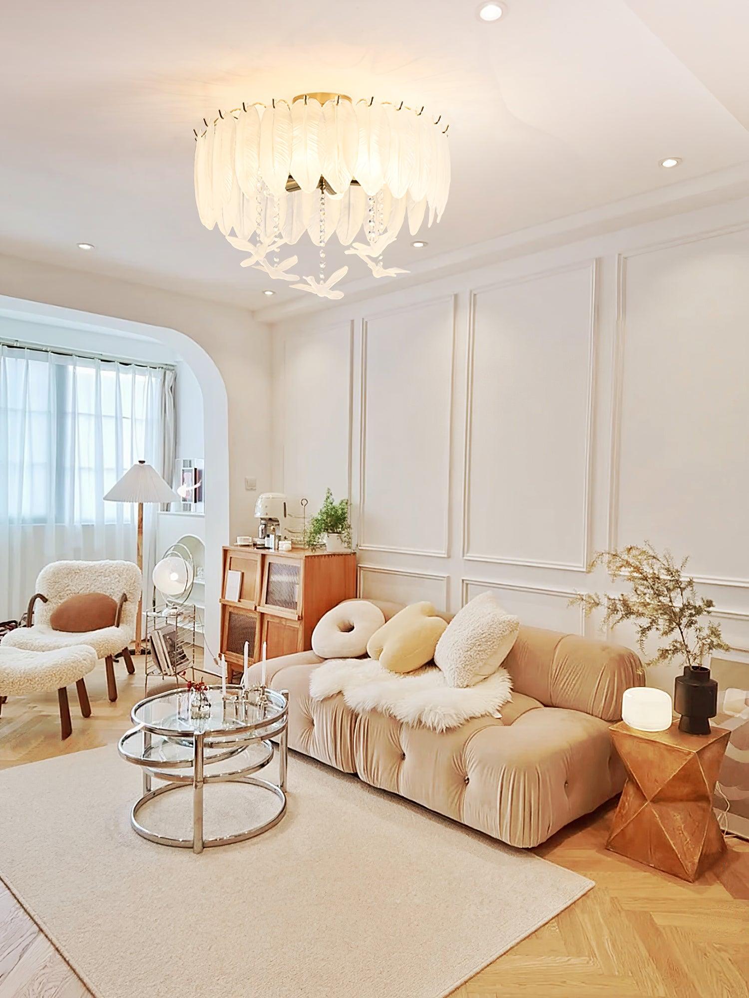 Glass Feather Ceiling Light - Blowlighting