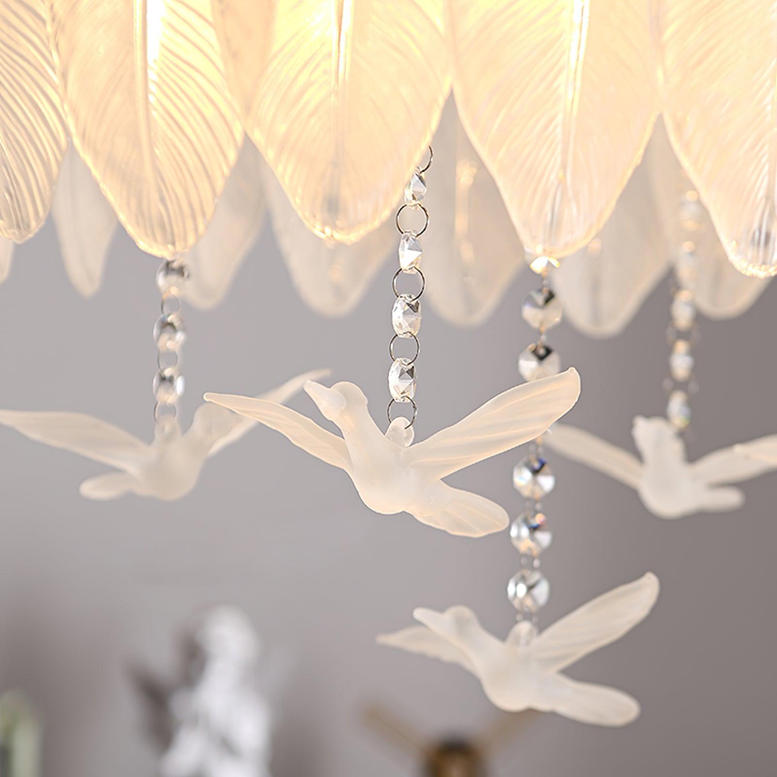 Glass Feather Ceiling Light - Blowlighting