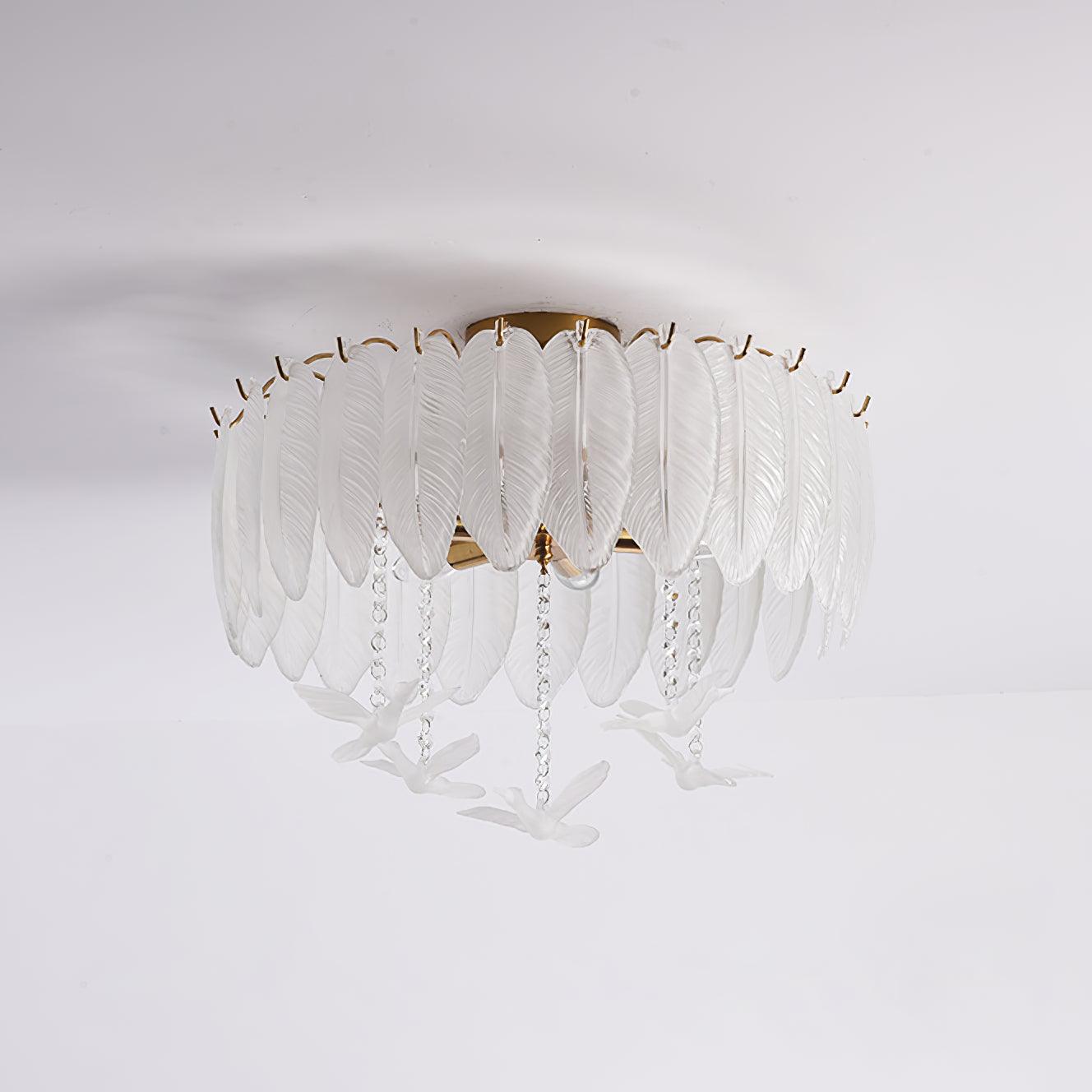 Glass Feather Ceiling Light - Blowlighting