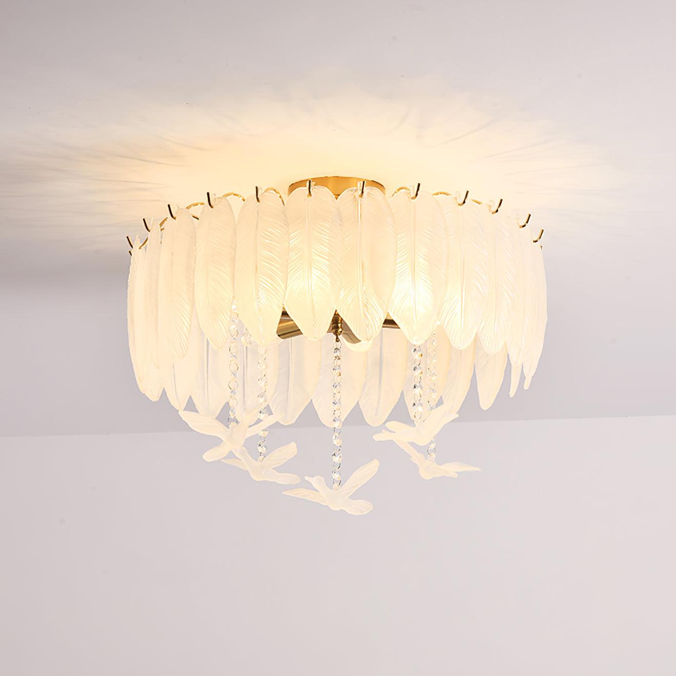 Glass Feather Ceiling Light - Blowlighting