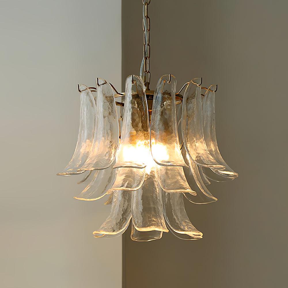 Aurora Chandelier Murano Glass Leaf Golden - Blowlighting