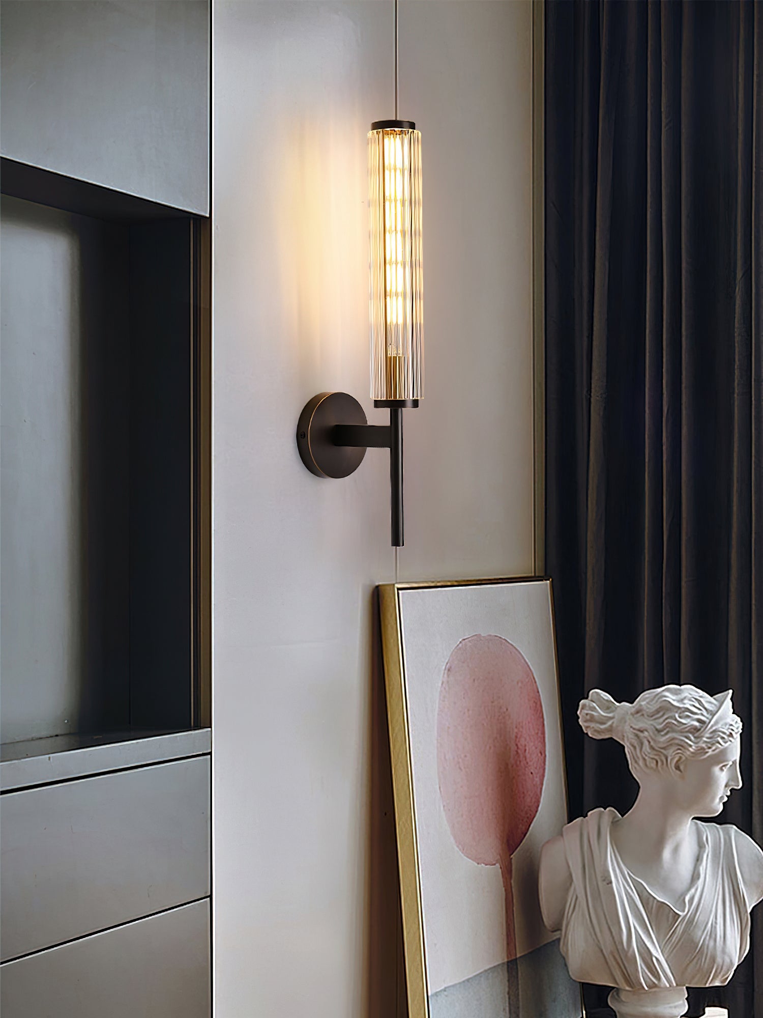 Glass Linear Brass Wall Light - Blowlighting