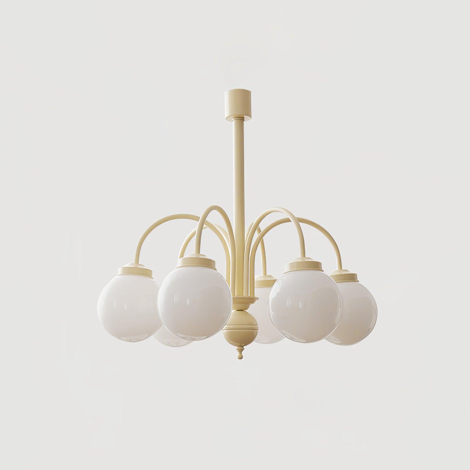 Cream Glass Sphere Chandelier - Blowlighting